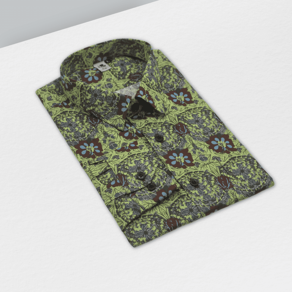 紫藤花亮綠襯衫