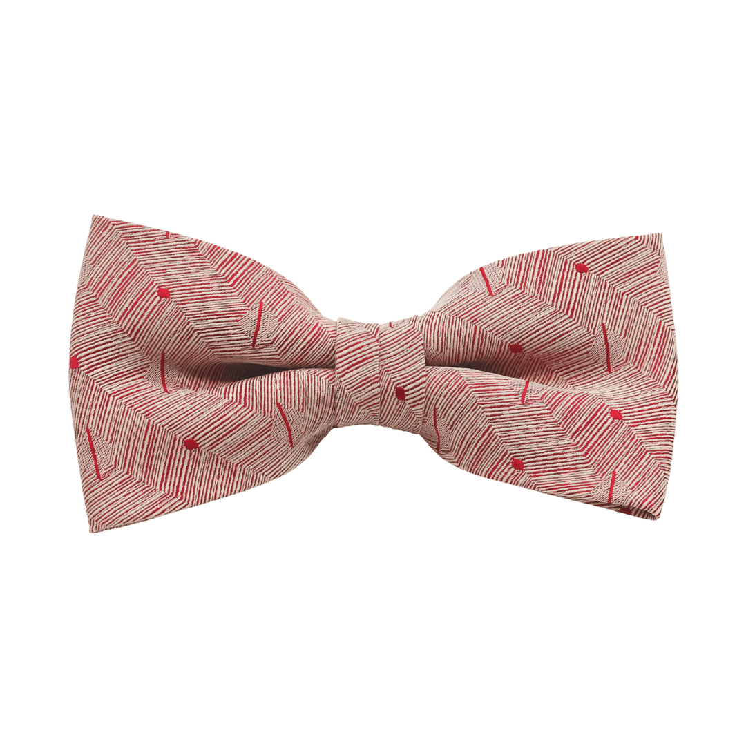 白線幾何紅領結