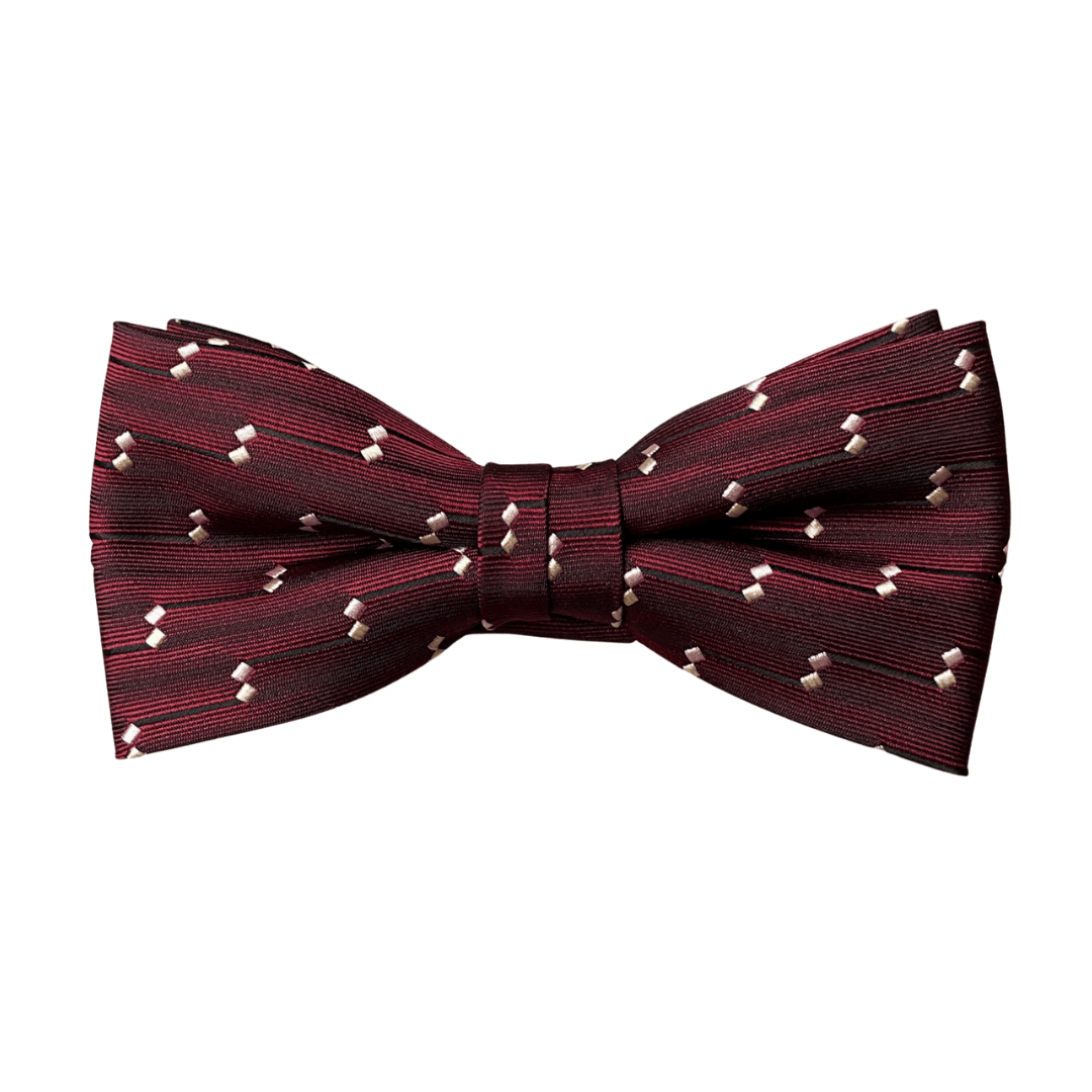 粉金格橫線暗紅領結