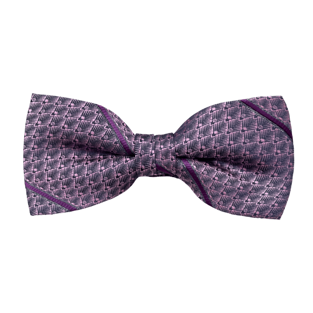 菱格彩帶紫領結