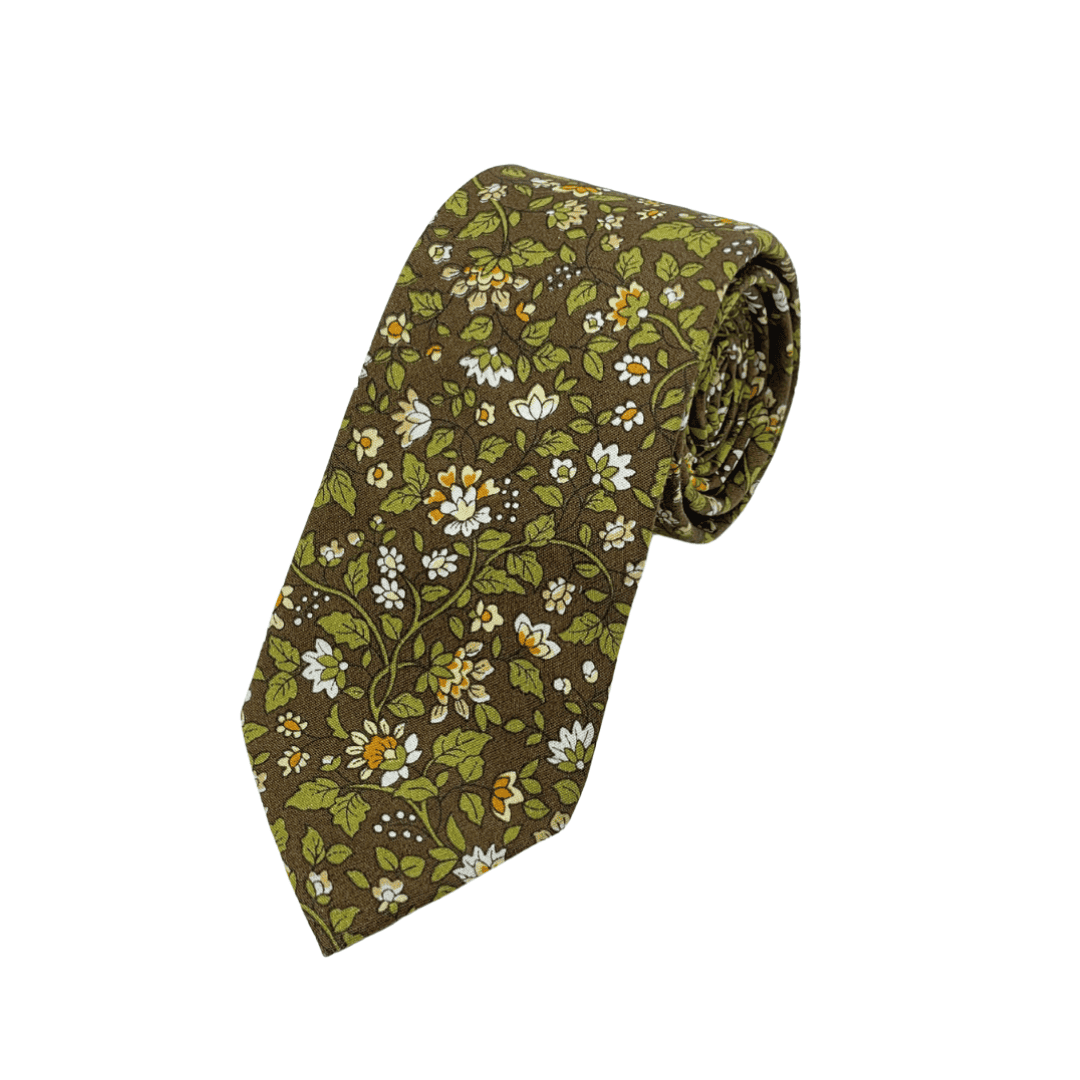 小白花咖啡領帶