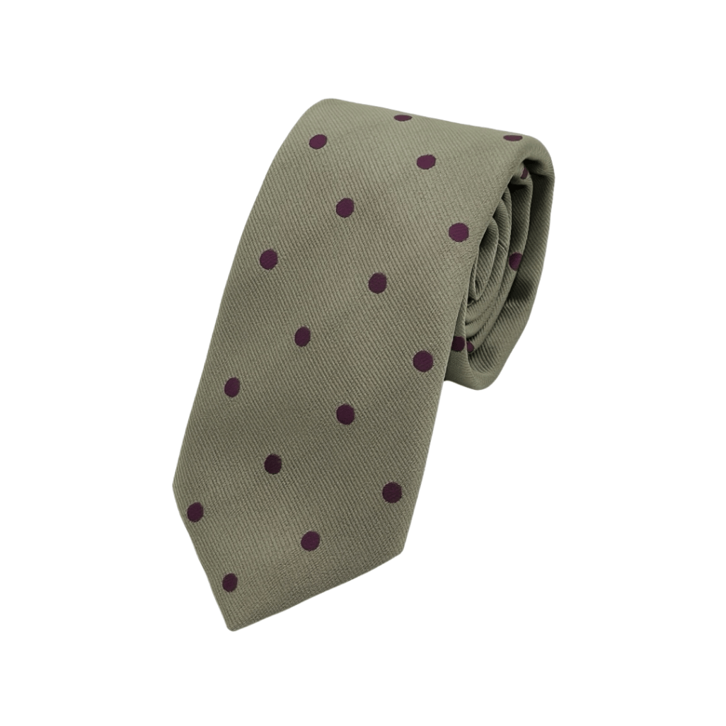 小紫點灰棕領帶
