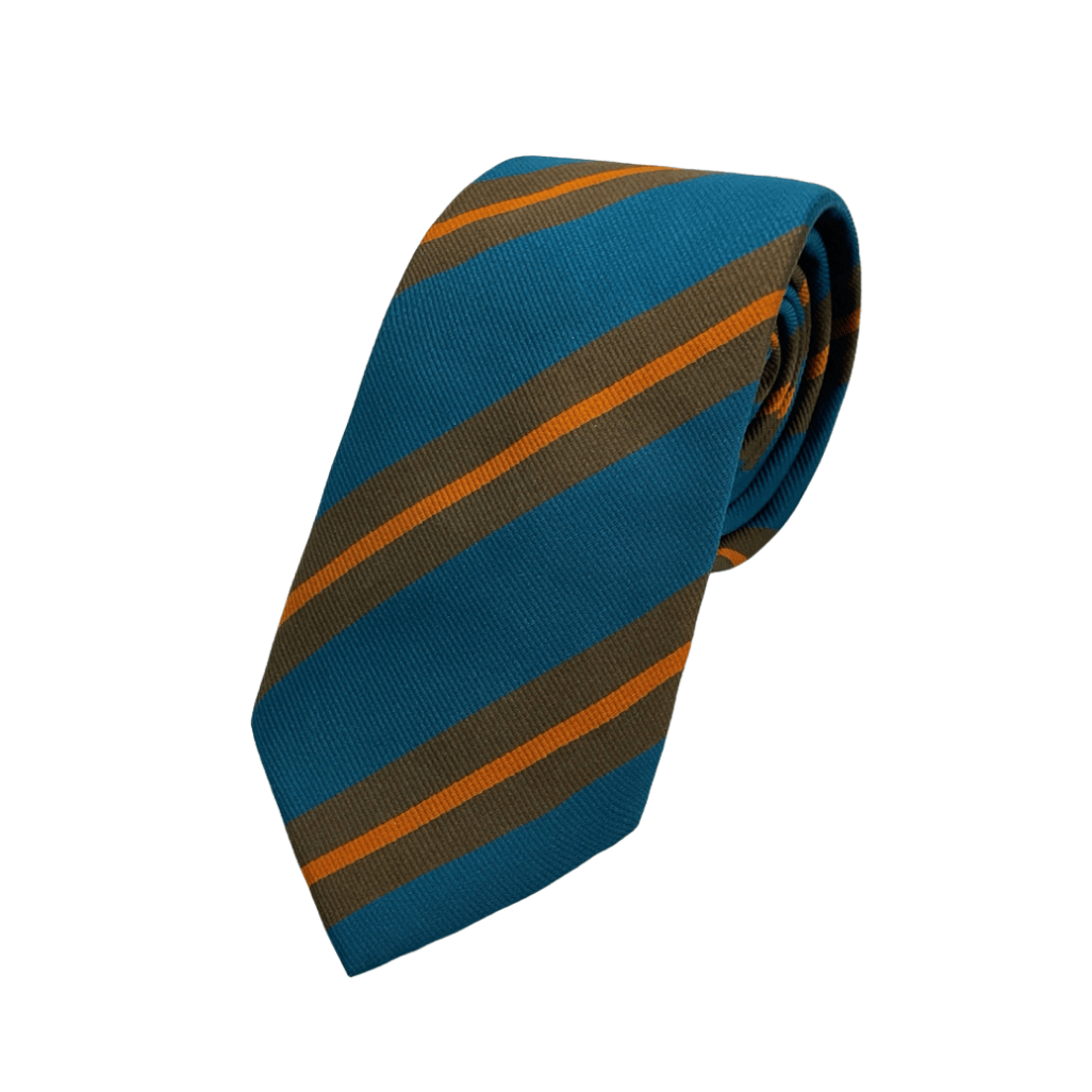 橘大斜紋藍綠領帶