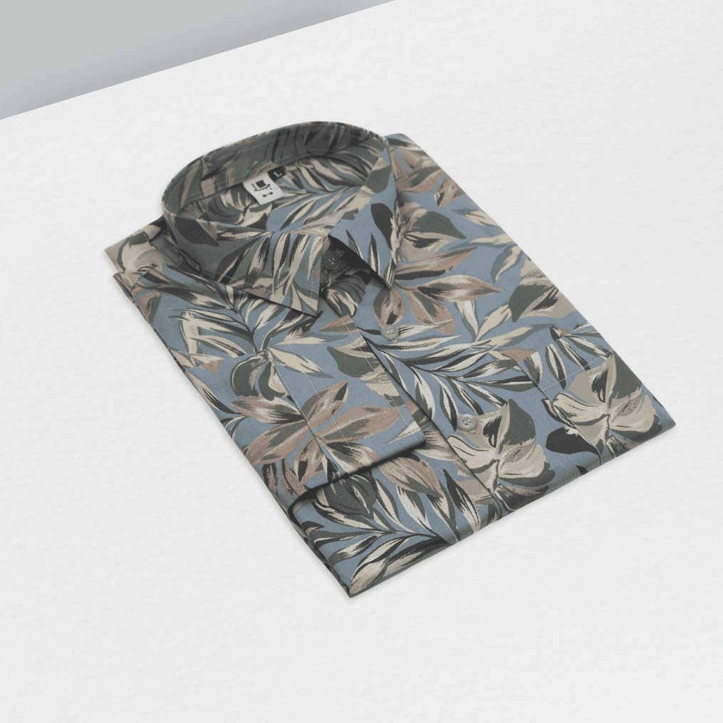 棕綠大葉藍襯衫 (官網)